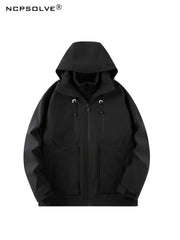 Men's 3 In 1 Outdoor Sports Hooded Jacket Waterproof Windproof Warm Hiking