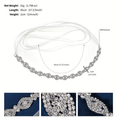 Crystal Rhinestone Bridal Belt Wedding Dress Sash Organza