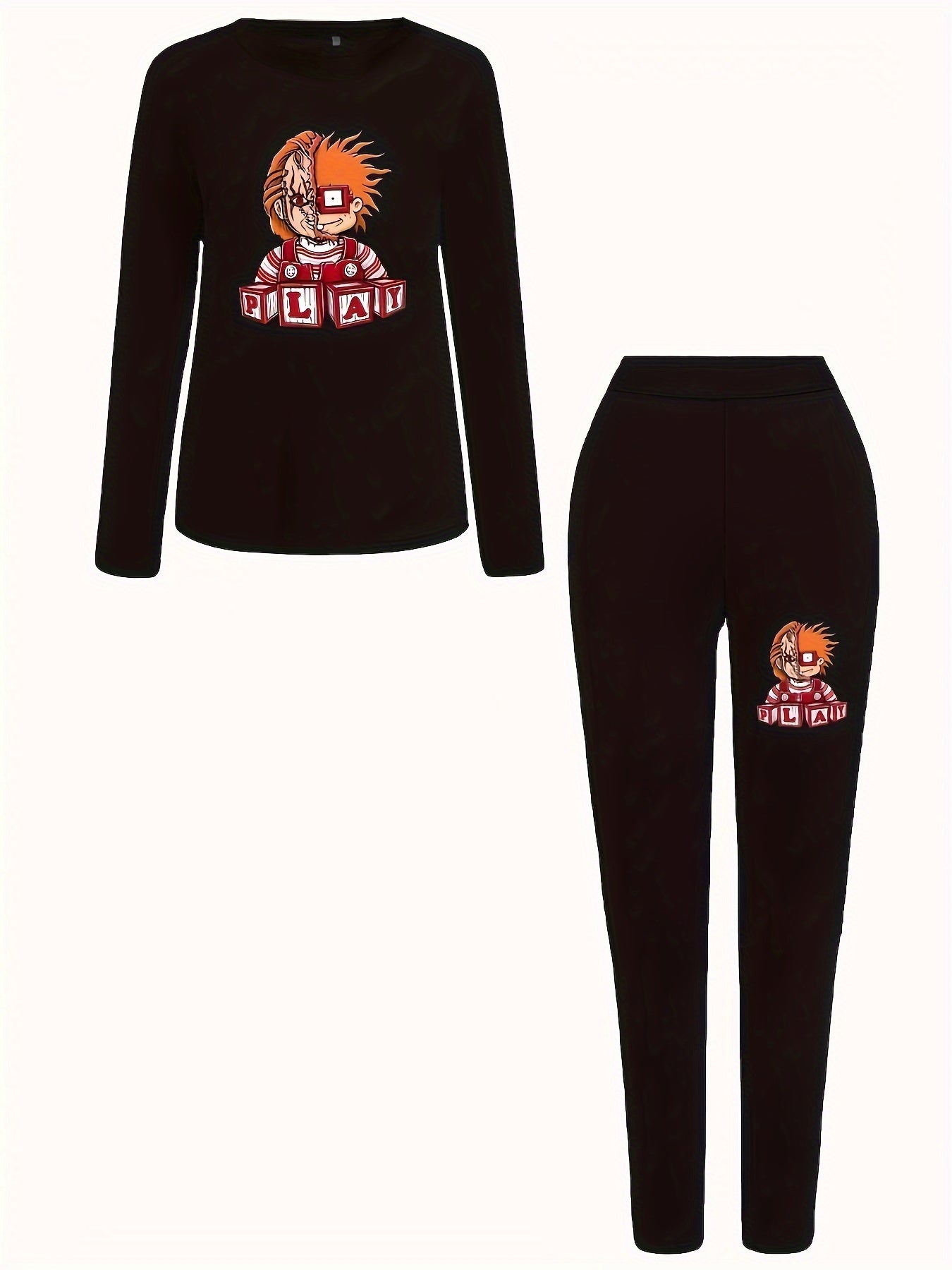Corpse Print Tee & Legging Outfit Set
