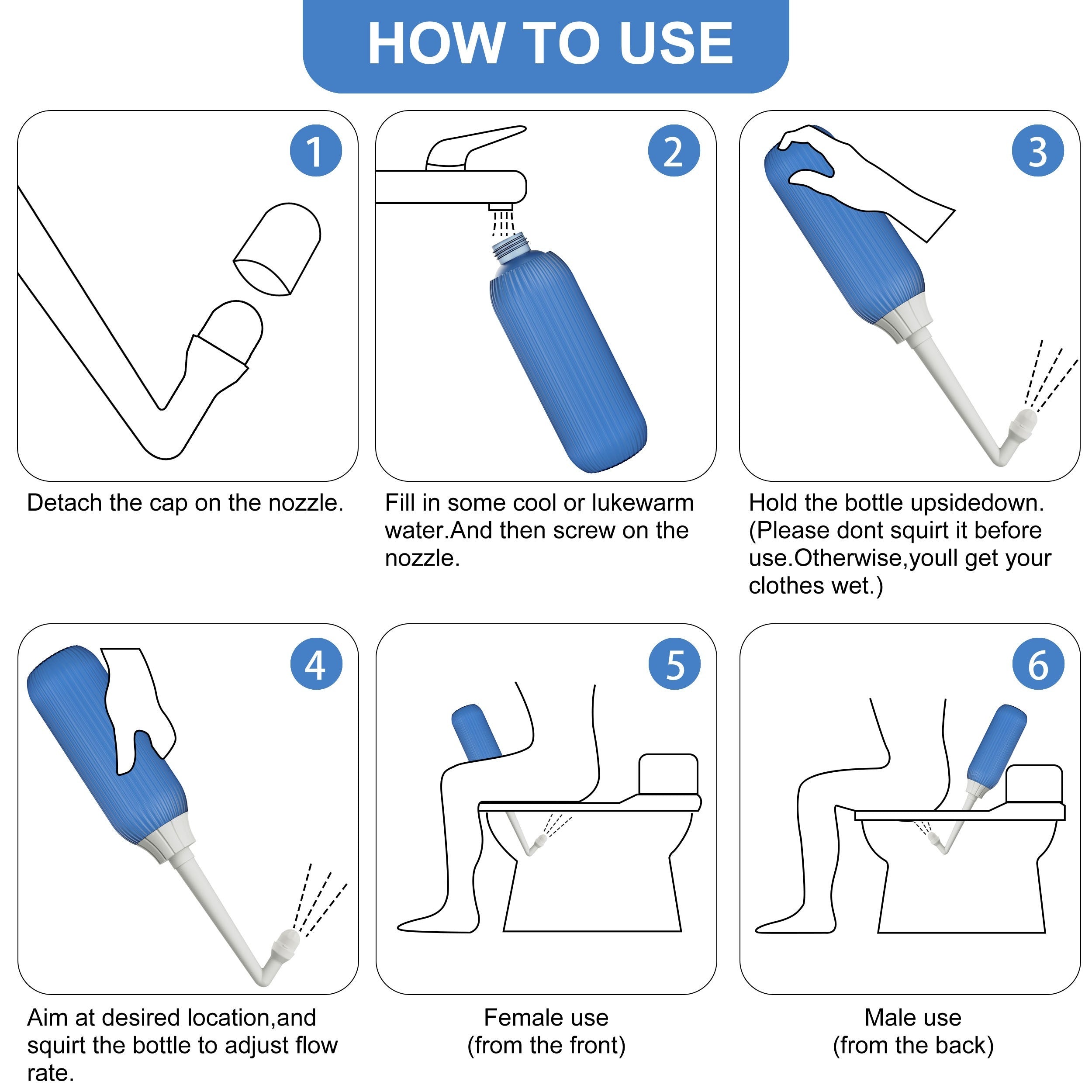 500ml Household Bidet Vagina Washer Portable Ass Washing Artifact