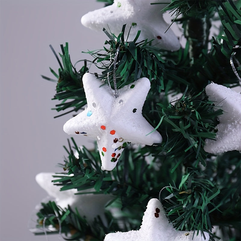 12pcs Star & Round Ball Christmas Tree Ornaments Home Decoration