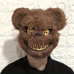 Terrifying Halloween Bear Mask Bloodied Plush Head Mask