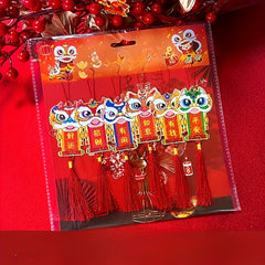 6pcs Dragon Year Lucky Pendant Set Hanging Decorative Supplies