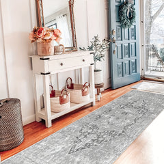 Soft Persian Runner Rug Vintage Shaggy Non Slip Entryway Mat Washable