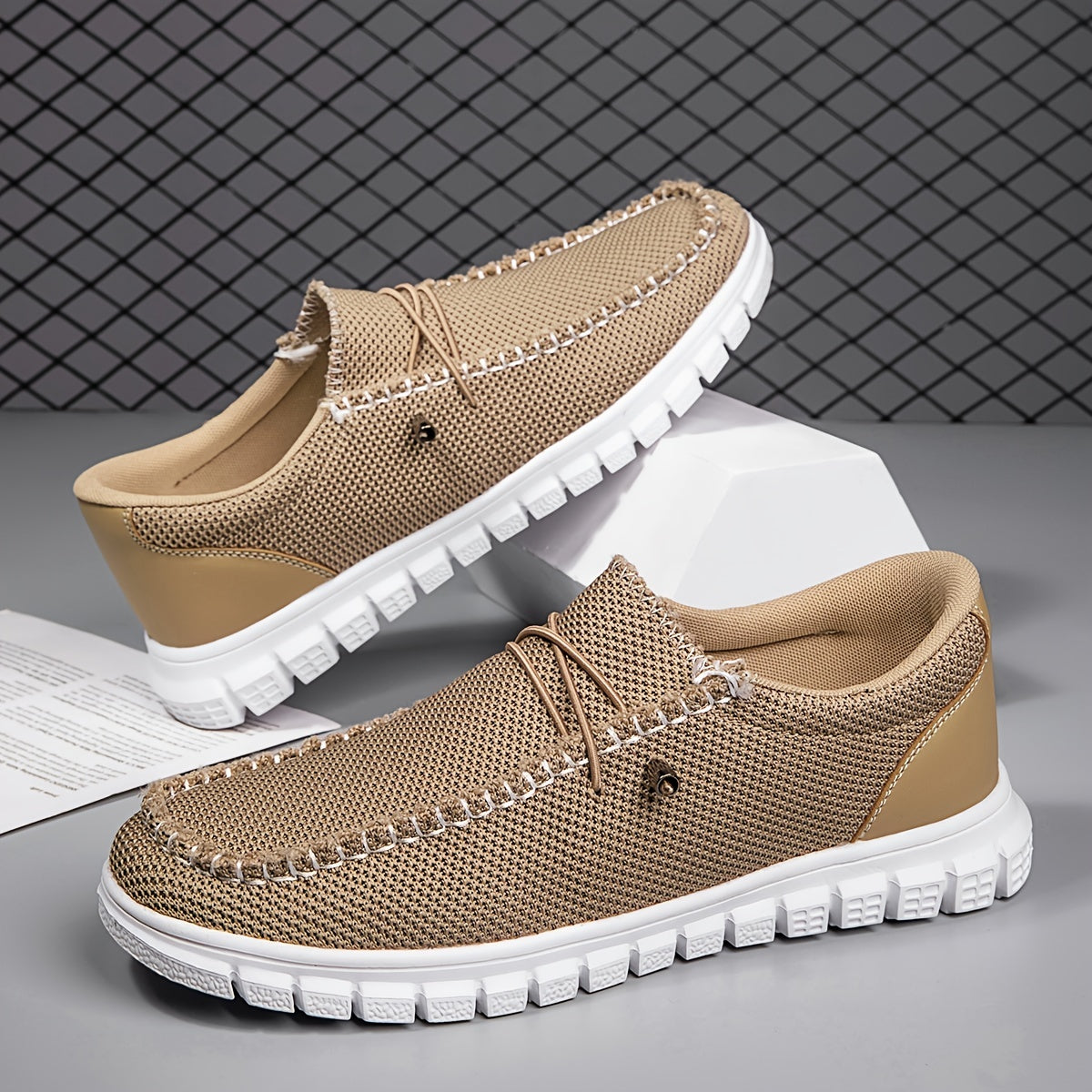 Men's Vintage Style Loafer Shoes Solid Slip On