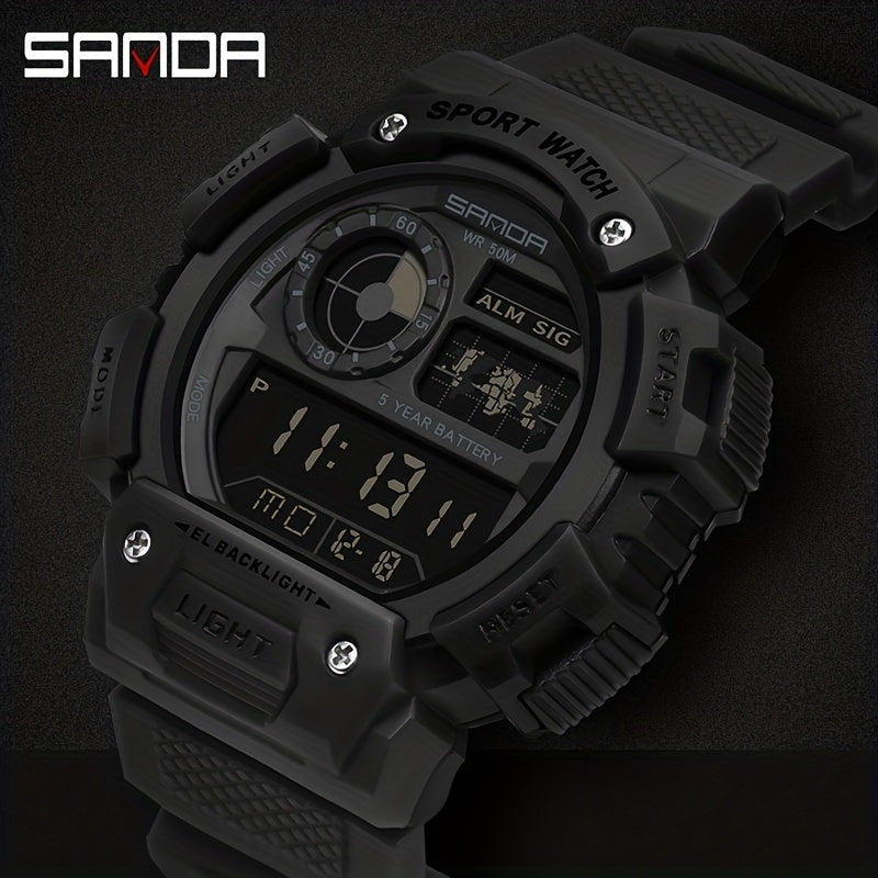 SANDA Men's Digital Sports Watch with Luminous Display