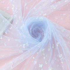 Colorful Butterfly Mesh Gauze Fabric Polyester Soft Swing Fabric