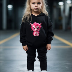 Unicorn Print Hoodies Pants Set for Girls Boys