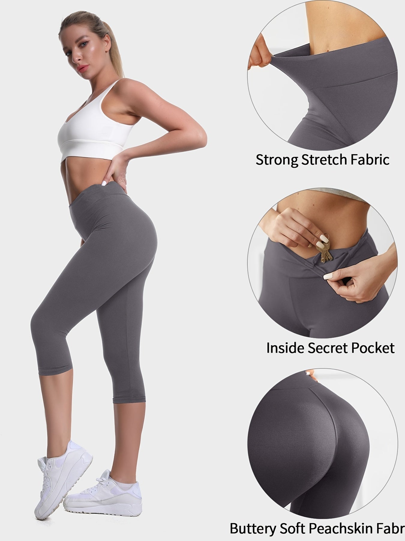 High Waist Leggings with Pockets High Stretch Workout Yoga Leggings