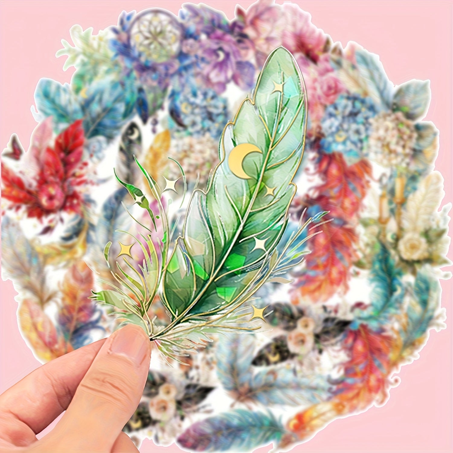 30pcs Golden Leaf Stickers Adhesive Vinyl Decals for DIY Crafts Journals Laptops