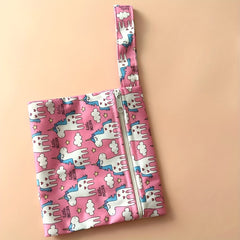 Patterned Mini Wet Bag for Wipes & Snacks Mommy & Baby Bag