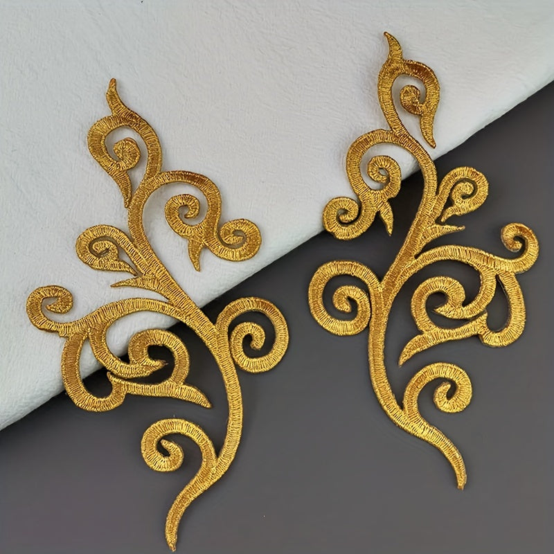 Golden & Silvery Ethnic Embroidery Applique Patches for Dress & Bags