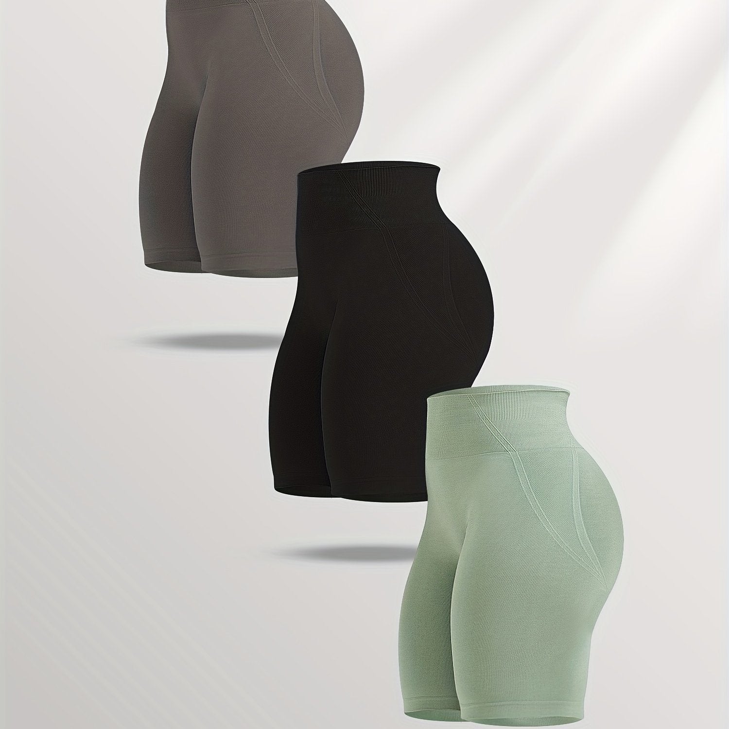 3 Pack Seamless High Waist Sports Shorts for Summer Workouts