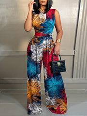 Casual Sleeveless Wide Leg Jumpsuit