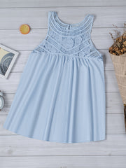 Lace Pleated Tank Top Solid Summer Tank Top