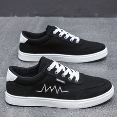 Men's Canvas Lace-up Sneakers with Good Grip