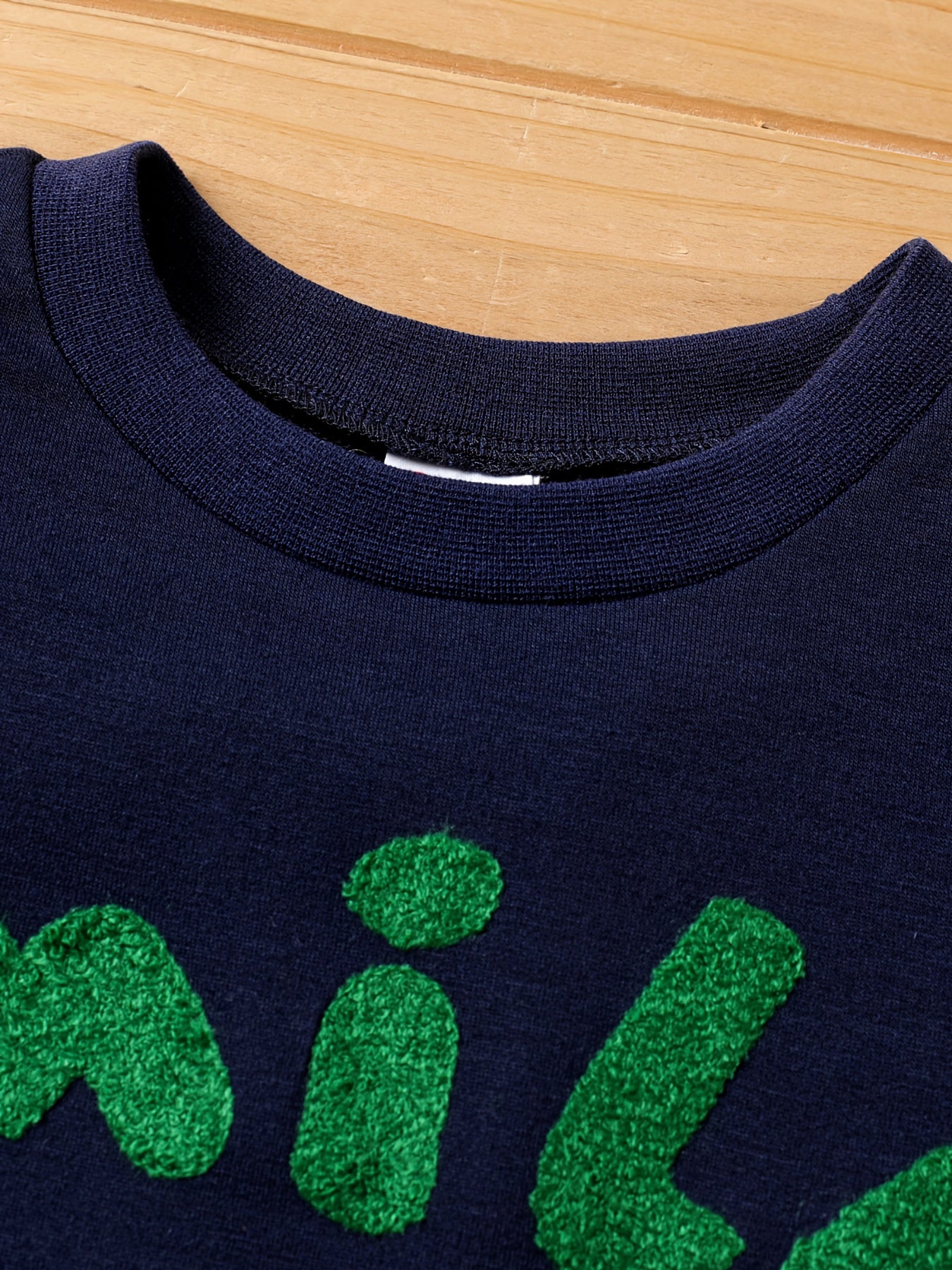 Boys Embroidered Pullover Sweatshirt Crew Neck Tops