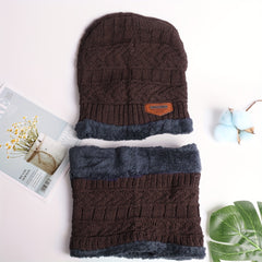 Winter Hat Scarf Set Plush Thickened Wool Knit Hat Beanie Ear Protection
