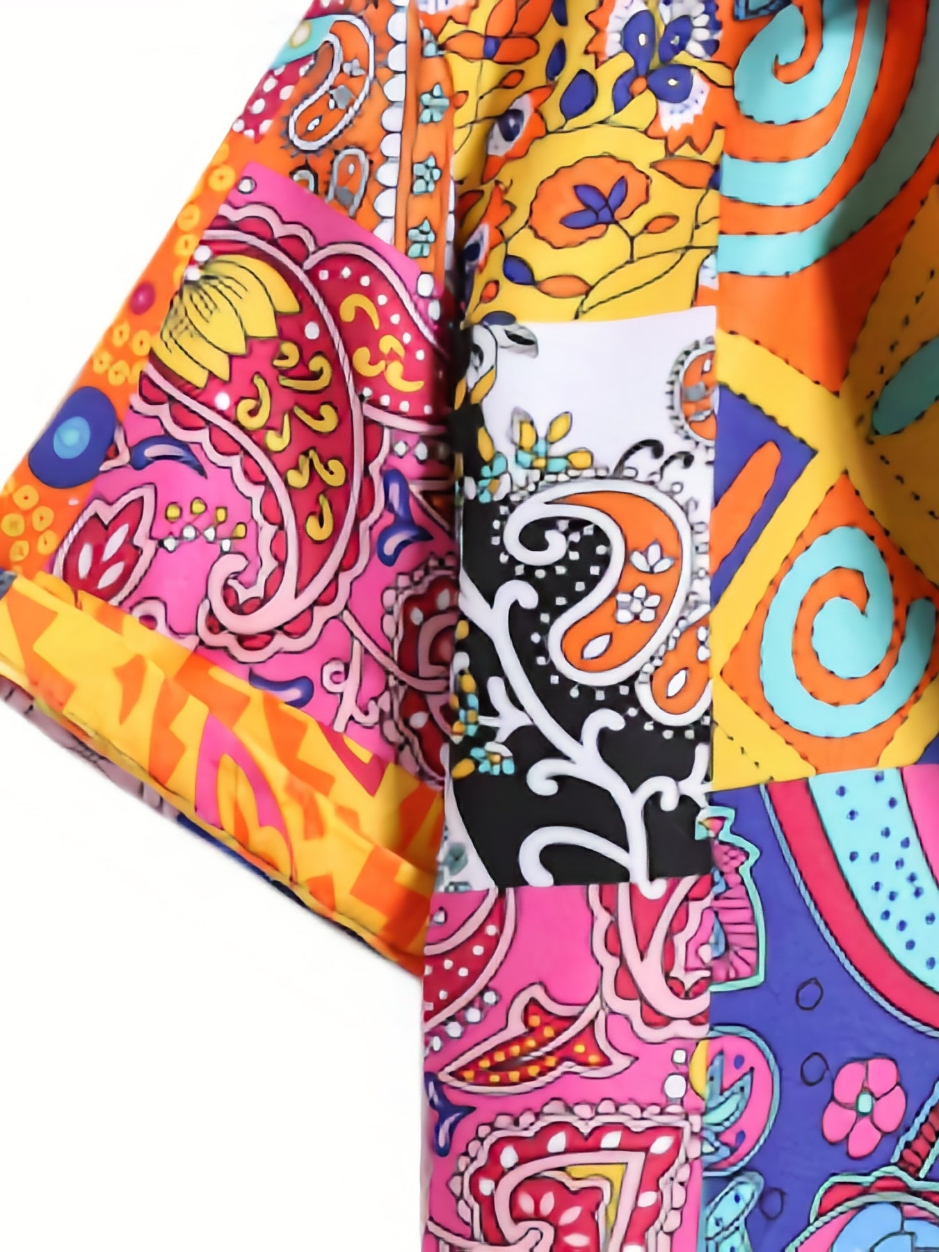 Men's Colorful Print Casual Short Sleeve Shirt for Summer Vacation