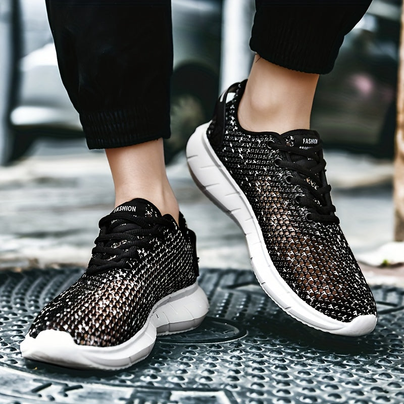 Men's Ventilation Lace-up Sneakers Odor Resistant Athletic Shoes