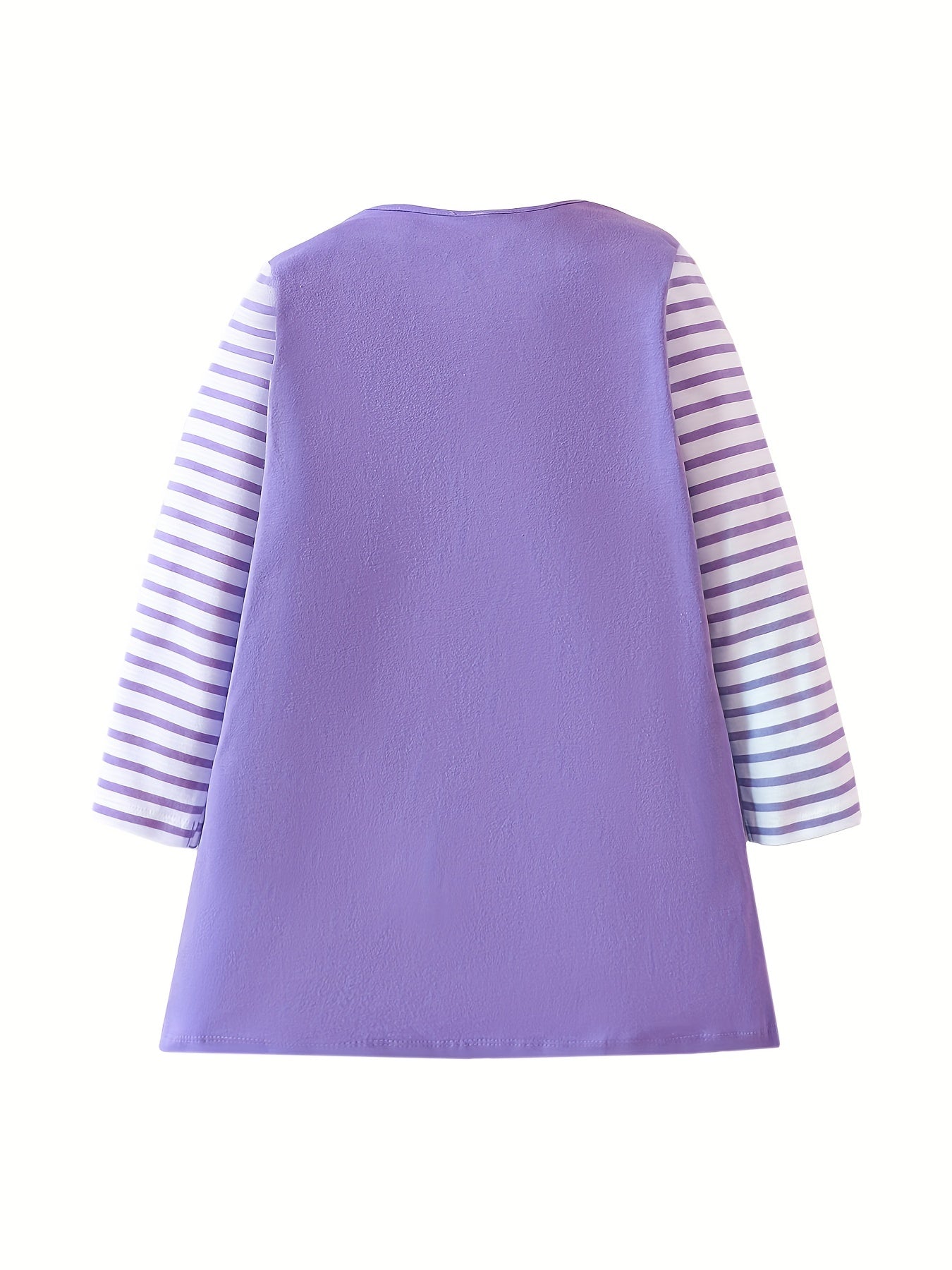Girls Cotton Long Sleeve Dress Striped Print Patchwork Kids Clothes