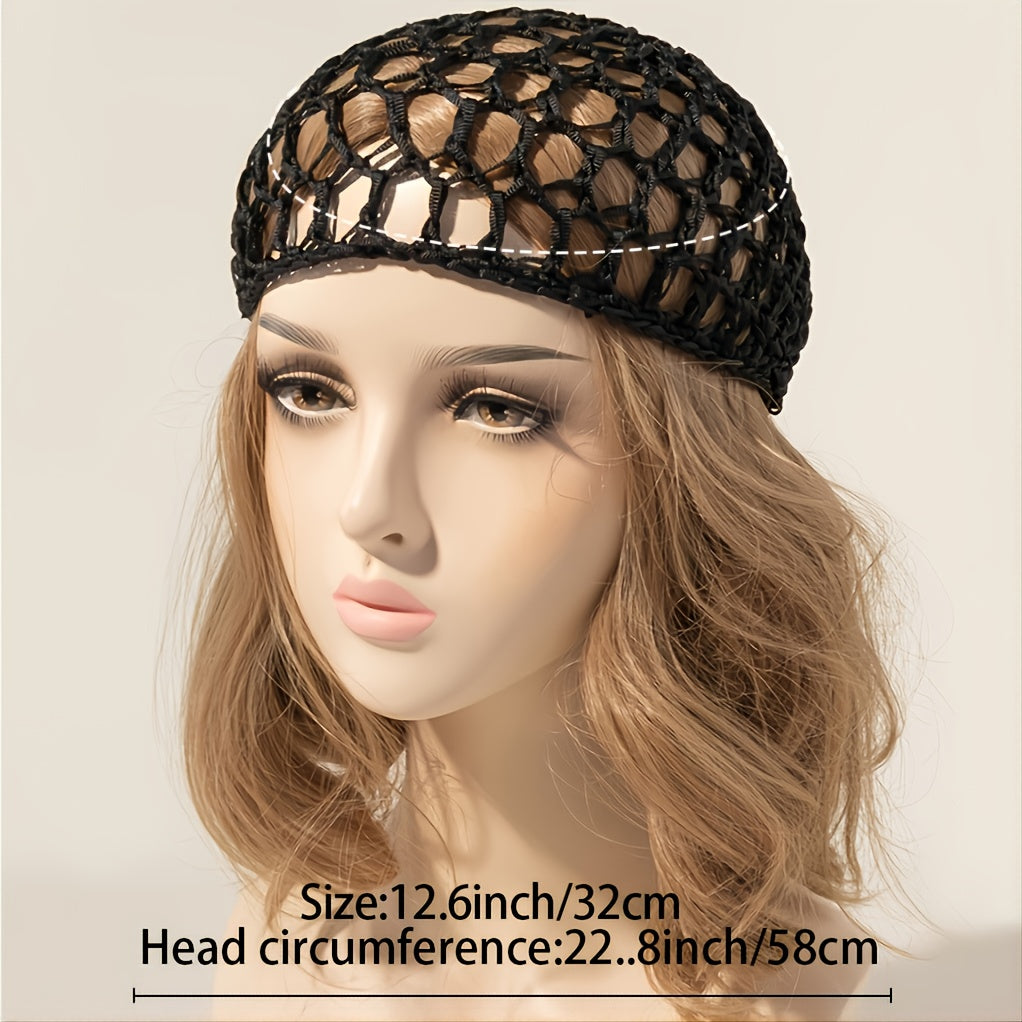 Mesh Crochet Hair Net Rayon Knit Snood Hat for Women Hairnet Snoods Cover