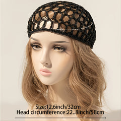 Mesh Crochet Hair Net Rayon Knit Snood Hat for Women Hairnet Snoods Cover