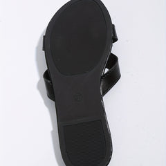 Women's Cut Out Slide Sandals Open Toe Non Slip Flat Outdoor Slides