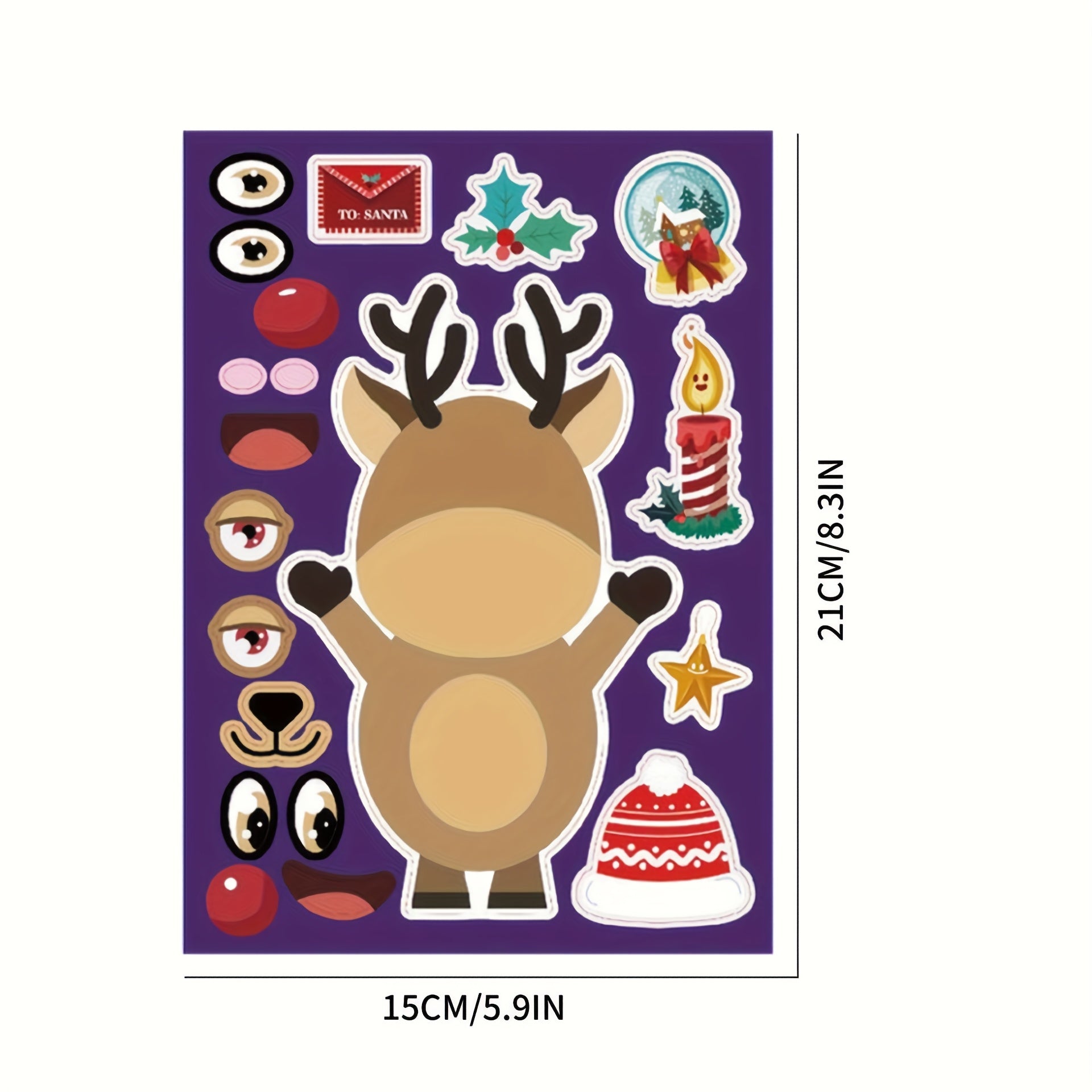 Christmas Stickers Santa Snowman Reindeer DIY Holiday Party Gift Bag Filling