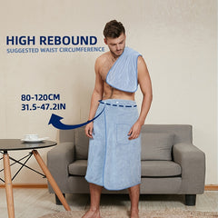 2pcs Men's Microfiber Bath Skirt & Hand Towel Set