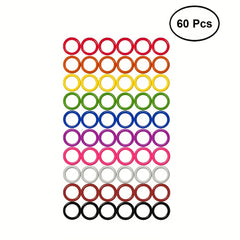 60pcs Metal Paint Knitting Markers Colorful Round Stitch Markers Magnets