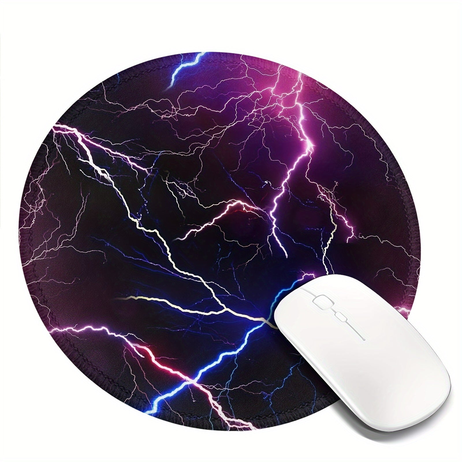 Lightning Pattern Mouse Pad 20x20cm for Gaming Computer Work Non-Slip Edge