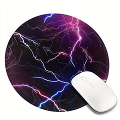 Lightning Pattern Mouse Pad 20x20cm for Gaming Computer Work Non-Slip Edge