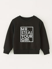 Alphabet Graphic Kids Sweatshirt Casual Baby's Pullover