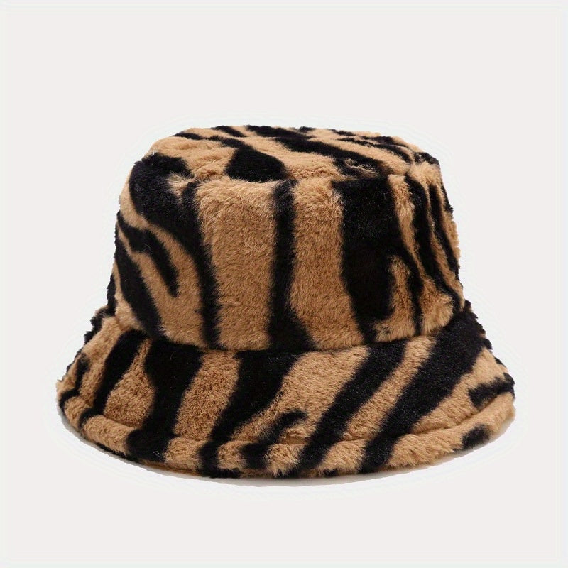 Unisex Sunshade Plush Bucket Hat for Outdoor Travel