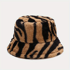 Unisex Sunshade Plush Bucket Hat for Outdoor Travel