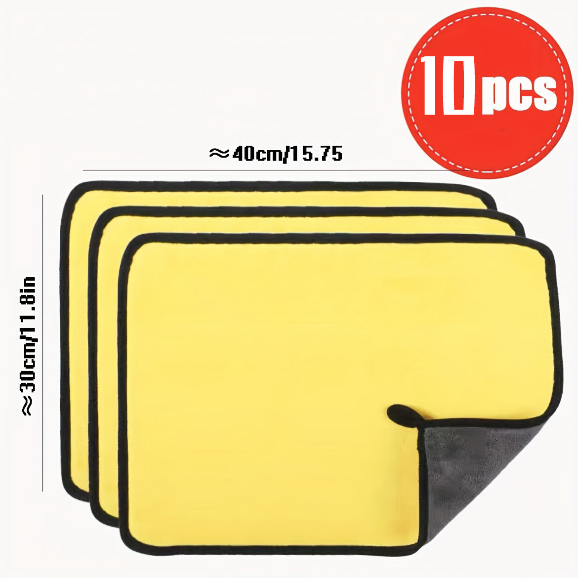 10pcs Microfiber Car Wash Towels for Interior Cleaning