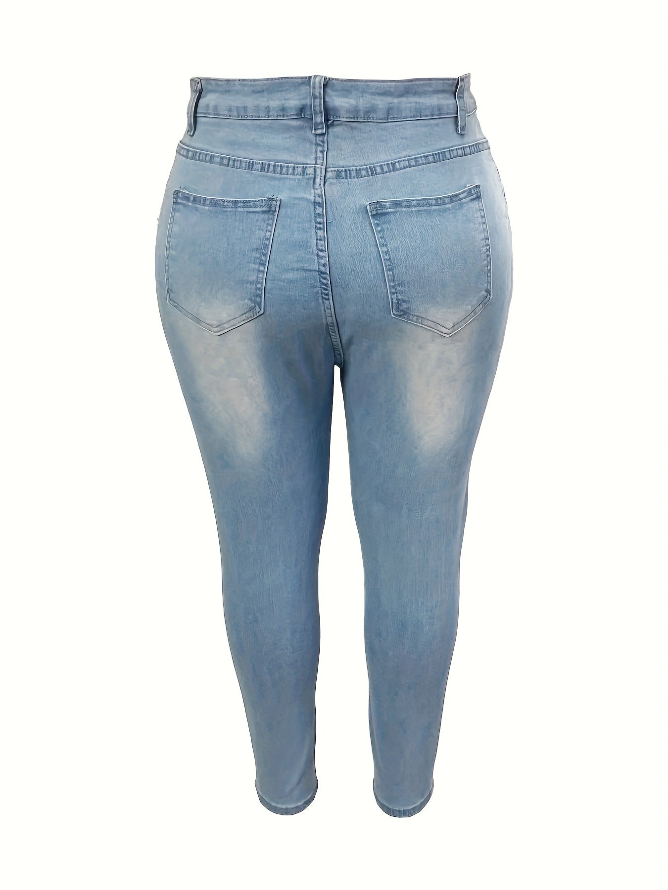 Ripped High Stretch Denim Pants