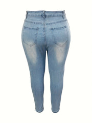 Ripped High Stretch Denim Pants