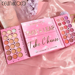 4-Layer Eyeshadow Palette for Brightened Skin Tone & 3-in-1 Contour Makeup