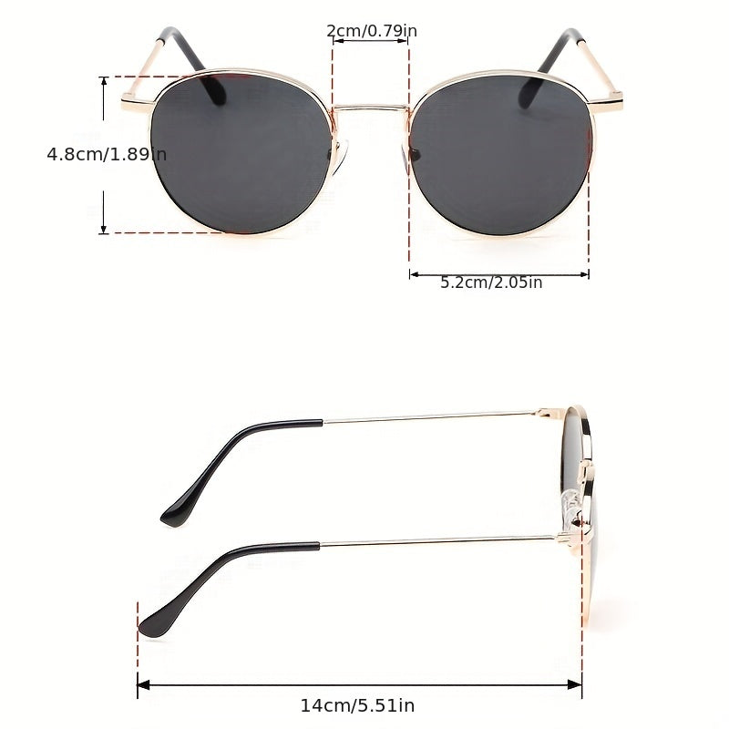 Round Metal Frame Sunglasses Retro Anti Glare Glasses UV400