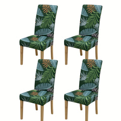 6pcs Printed Elastic Chair Covers Dining Chair Slipcovers for Home Decor