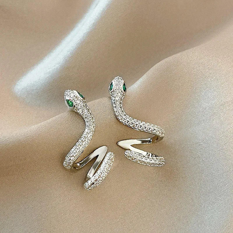 925 Silver Zircon Snake Earbone Clip Earstuds