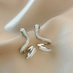 925 Silver Zircon Snake Earbone Clip Earstuds