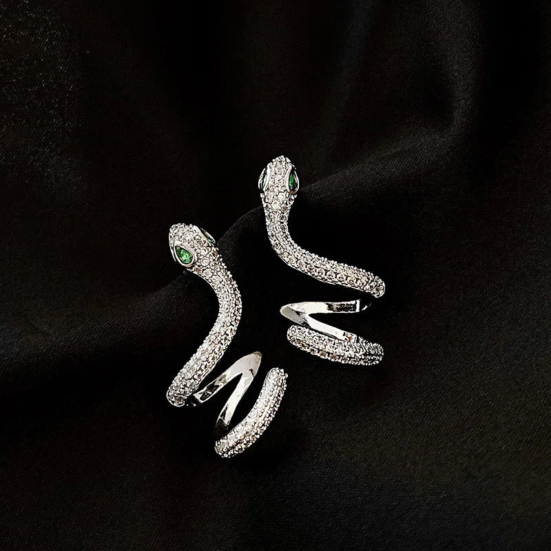 925 Silver Zircon Snake Earbone Clip Earstuds