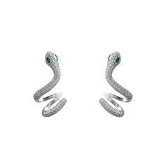 925 Silver Zircon Snake Earbone Clip Earstuds