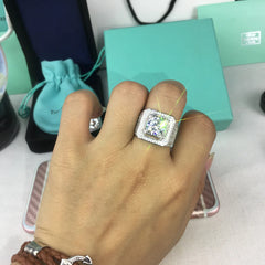 925 Silver 2 Ct Diamond Ring for Men Gemstone 925 Jewelry