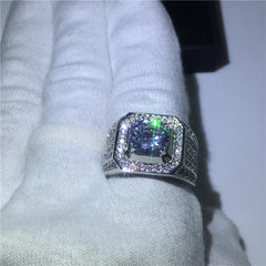2 Carats Diamond Ring for Men 925 Silver