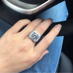925 Silver 2 Ct Diamond Ring for Men Gemstone 925 Jewelry