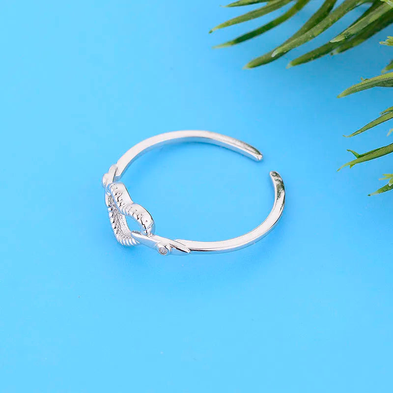 925 Silver Heart Frame Finger Chain Ring Engagement Wedding Valentine Bague
